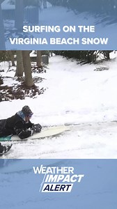 Here is something you don't see every day! Reporter Alex Littlehales caught up with a surfer in Virginia Beach who is spending his day surfing the snow on the boardwalk. LIVE WEATHER UPDATES: https://www.13newsnow.com/article/weather/weather-impact/snow-winter-storm-virginia-nc-snow-totals/291-c46aa075-91d6-491d-9b45-f98b9e619194 | 13News Now - WVEC