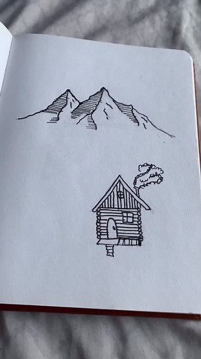 Drawing Tutorial: Mountain Cabin Building | How to Draw Tutorial