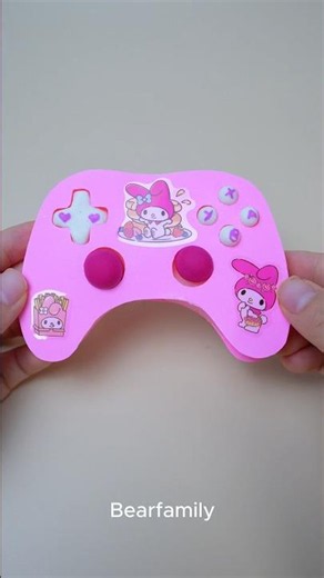 Cute My Melody Gaming Controller DIY 🎀🎮 | Clay & Paper Craft | BearFamily #shorts #toys #popit