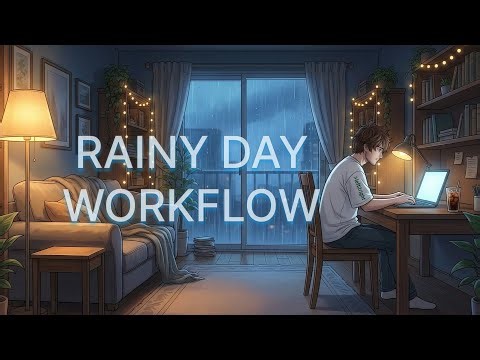 Cozy Rainy Day Workflow / Coding [Steady Minimal lo-fi with Mechanical Keyboard sounds] - left2right