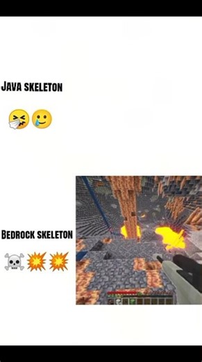 minecraft bedrock and java skeleton difference☠️💥💥