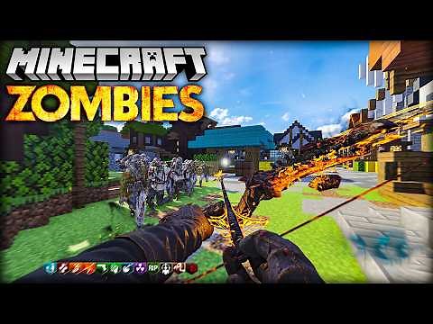 Minecraft CoD Zombies with BOWS and STAFFS... (Black Ops 3)