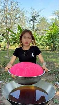 Cooking yummy deep fried cake with sauce recipe