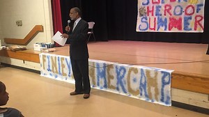 Senator Art Haywood spoke on Thursday at the closing of the Reading Revolution program at Finley Recreation Center, 7701 Mansfield Avenue. The Senator's office supports the Read By 4th/Reading Revolution program, which was offered at five recreation centers throughout the 4th Senatorial District - Belfield, Dorothy Emanuel, Finley, Pleasant and Simons. Youth enrolled were able to select several books, which were provided free of charge, thanks to donors and sponsors. | Senator Art Haywood