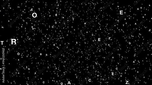 Digital interface with rapidly changing numbers and code on black space. Ideal for visualizing artificial intelligence learning, digital information overload, and advanced encryption processe