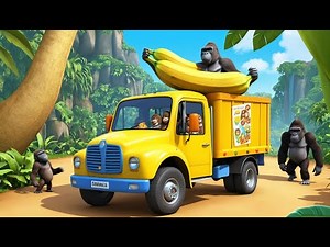Gorilla Drives a Big Banana Truck 🍌🚚 | 3D Animated Nursery Rhyme | Fun Learning Song for Kids 2025