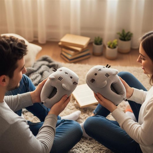 Cartoon Cat Slippers Plush Indoor Slides Warm Winter Shoes for Men and Women - Etsy