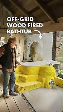 DIY Off-Grid Wood Fired Bathtub #offgrid #shorts #diy #home