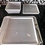 Amazon.com | Stone Lain Grace Square Stoneware Dinnerware Set, 12 Piece Service For 4, Plates and Bowls Dish Set, White: Dinnerware Sets