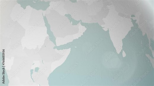 World Map Eritrea Zoom in Stylised Spherical White Shades 4K 60 FPS