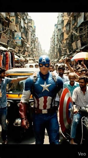 Captain America visits Delhi #shorts #viral #youtubeshorts #captainamerica #delhi #india