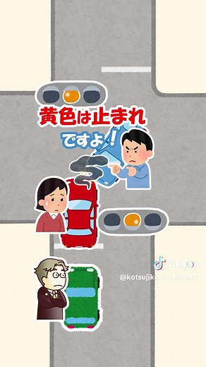 交差点の直前で信号が黄色に変わったら？青信号の対向右折車とぶつかったときの過失割合は？ #交通事故 #過失割合 #信号機