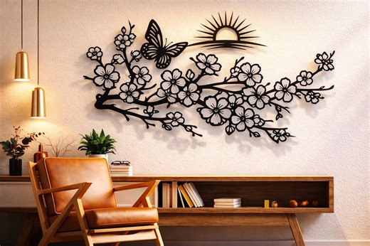 Spring Scene Dxf Svg Png Files Branch Flower for Cnc Laser Plasma Cricut - Etsy