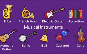 Musical instruments sounds for kids