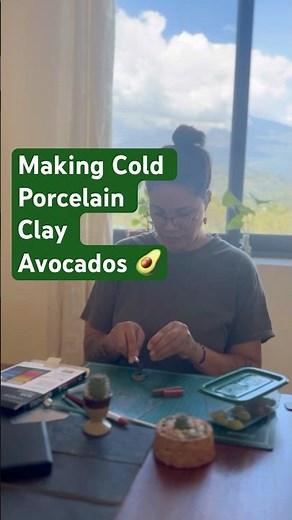 DIY | Making Cold Porcelain Clay Avocados 🥑 #airdryclay #coldporcelain #tutorial