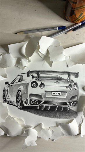 Nissan GTR R35 sketch🔥| #nissangtr #gtr35 #carsketch #supercars #cardrawing