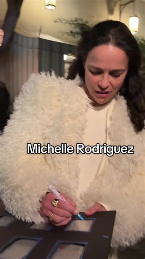 Michelle Rodriguez Meets Fans Outside Chateau Marmont