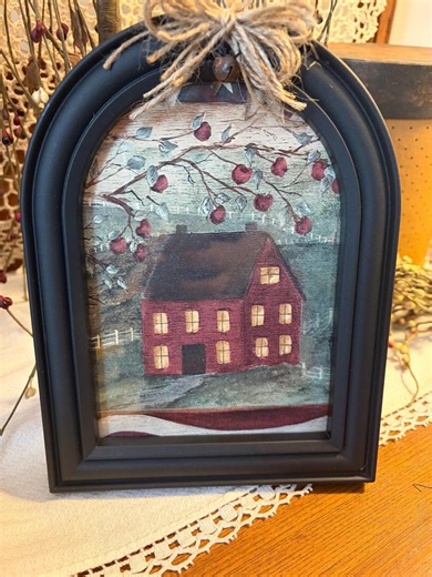 PRIMITIVE Saltbox House 5x7inch Framed Home Decor Upcycled - Etsy