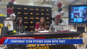 Panthers' star pitcher signs with troy