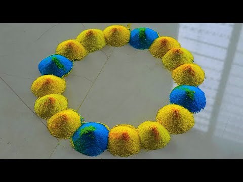 4 Easy Rangoli Tutorial || Easy and Simple Rangoli Kaise Banate Hai