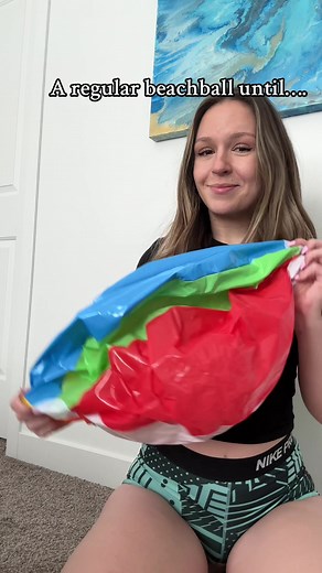 Sit pop aftermath 😂 #beachball #intex #inflatables #inflate #sitpop #beachballpop #sitpopping #inflate #loonergirl