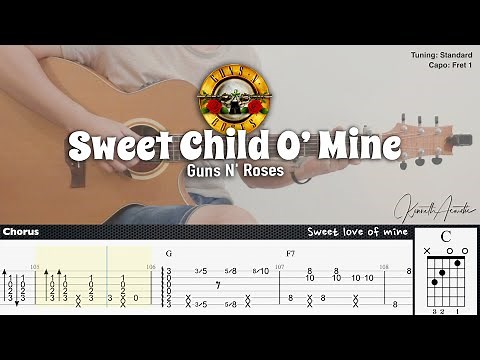 Sweet Child O’ Mine - Guns N' Roses | Fingerstyle Guitar | TAB + Chords + Lyrics