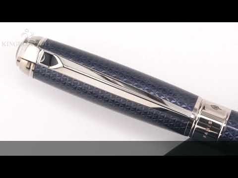 S.T.Dupont エス・テー・デュポン 万年筆 ラインD M ギヨシェアンダーラッカー ブルーナチュラルラッカー/パラディウム EF