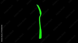 3D Fork rotates on black background. Kitchenware concept. Kitchen Fork. Business advertising backdrop. For title, text, presentation. 3d animation 60 FPS
