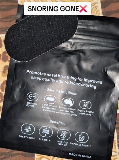 Less snore. Deeper sleep. This sleep habit may help your jaw & face over time. #mouthtape #nosebreathing #antisnoring #closedmouth #jawrelief