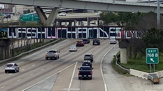 Houston's iconic 'Be Someone' graffiti returns to overpass after months