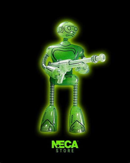 NECA Toys on Instagram: "☘️ Glowing green and ready for action! The TMNT (Mirage Comics) – Glow-in-the-Dark Transmat Fugitoid 7” Scale Action Figure is beaming into the NECA Store just in time for St. Patrick’s Day. Don’t miss out! Available while supplies last. Link in bio. ➖ As seen in Eastman & Laird’s original Teenage Mutant Ninja Turtles comics from Mirage Studios! Catch Fugitoid before he teleports off world! Featuring glow-in-the-dark powers, this 7-inch scale figure of the iconic android
