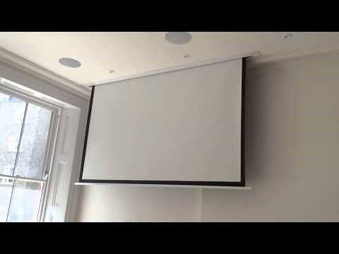 Sapphire In-ceiling projector screen in up market London flat