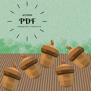 DIY 3D Low Poly Acorn Papercraft Template Christmas Decor PDF Download - Etsy UK