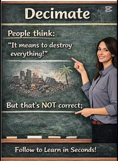 Do you really know what decimate means? Try using it in a sentence ⬇️Learn in seconds.