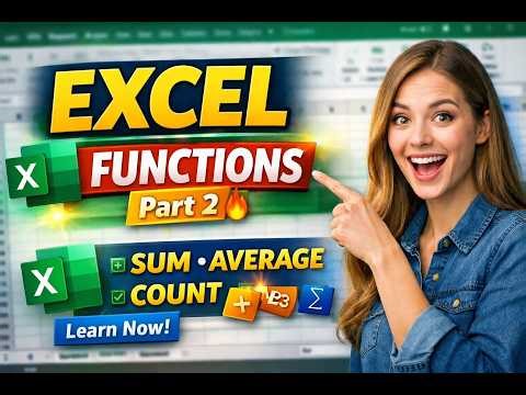 Excel Functions for Beginners 🔥 | Basic Formulas & Functions Explained