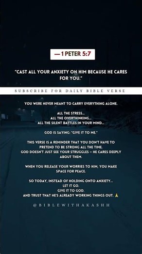 Give Your Anxiety to God | 1 Peter 5:7 | Trust God & Find Peace 🙏 #bibleverse #trustgod #jesus