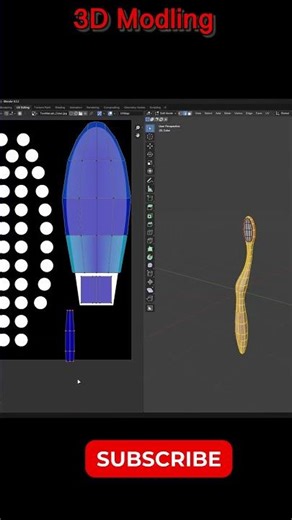 how to make a toothbrush in blender #blender #freestor #blender3dmodeling