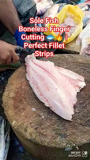 Sole Fish Boneless Finger Cutting 🐟🔥 #SoleFish #BonelessFish #FishFillet #SeafoodShorts #KnifeSkills