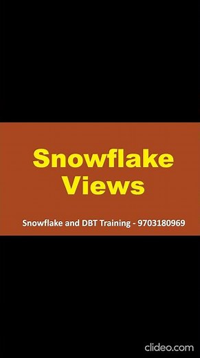 Snowflake Views | Types of Snowflake Views #snowflaketraining #snowflakevideos #dbtcloud