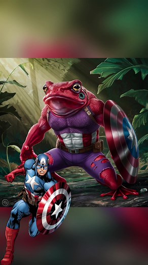 Superheroes Marvel but frog #tiktok #capcut #viral #ai #avengers #marvel #trending