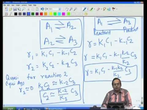 Mod-03 Lec-11 Complex Reactions - Quasi Steady State and Quasi Equilibrium Approximations