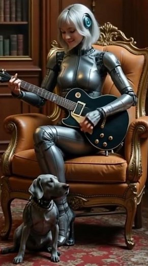 Stunning Female Robot Playing Guitar – The Future of Music! 🎸 #robots #robot