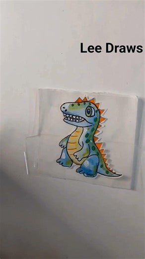 Make STEP BY STEP DIY homemade stickers at home How to make stickers cute blue yellow dino sticker