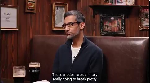 Google CEO Sundar Pichai on current frontier model's ability to break the security of almost all current software."These models are definitely, like really gonna break pretty much all software out there, maybe already, we don't know."