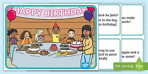 Birthday Party Scene Blanks Level 3 Questions