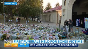 Mourners have gathered to farewell three of the Bondi terror attack victims in moving funerals, with 10-year-old Matilda to be laid to rest today. #9News MORE: https://nine.social/13SX | 9 News Adelaide