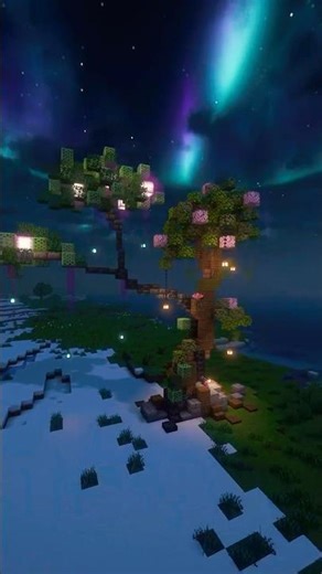 Split Fiction Inspired Minecraft Tree | Timelapse Tutorial Build #minecraft #splitfiction #tree