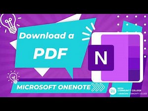 Microsoft OneNote: Download a PDF