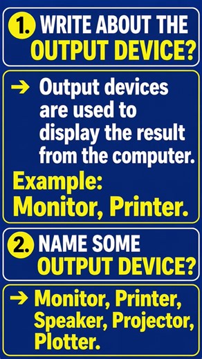 #Easy Computer GK for Beginners Output Device Kya Hota Hai? 💻 | Basic Computer Knowledge #shorts