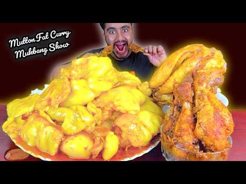 Eating Most Oily Mutton Fat Curry, Chicken Leg Piece Fry, Mutton Chest Curry with Rice | Eating Show